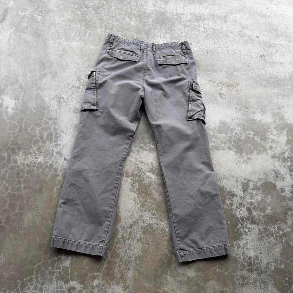 Vintage 90's old navy heavy cotton baggy wide leg slate grey cargo pants  36x31 - Picture 4 of 7
